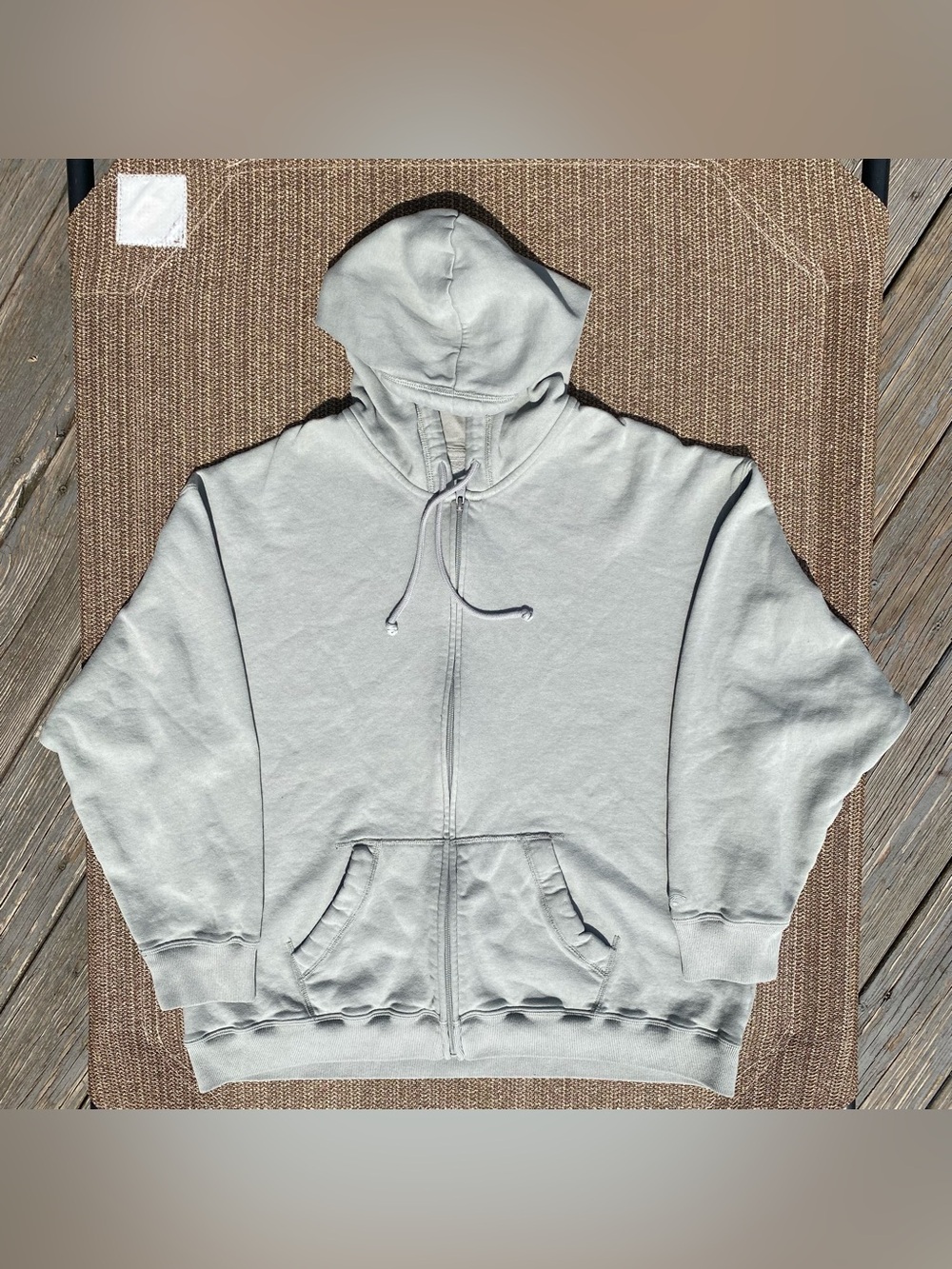 Hollister Faded Sage Green Full-Zip Hoodie Sweatshirt L